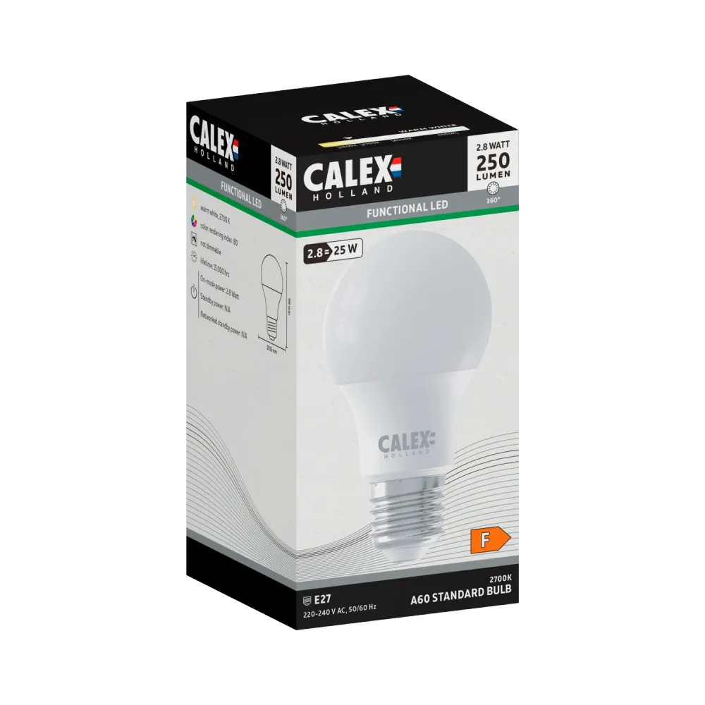 Calex SMD LED Lamp - E27 - A60 - Wit
