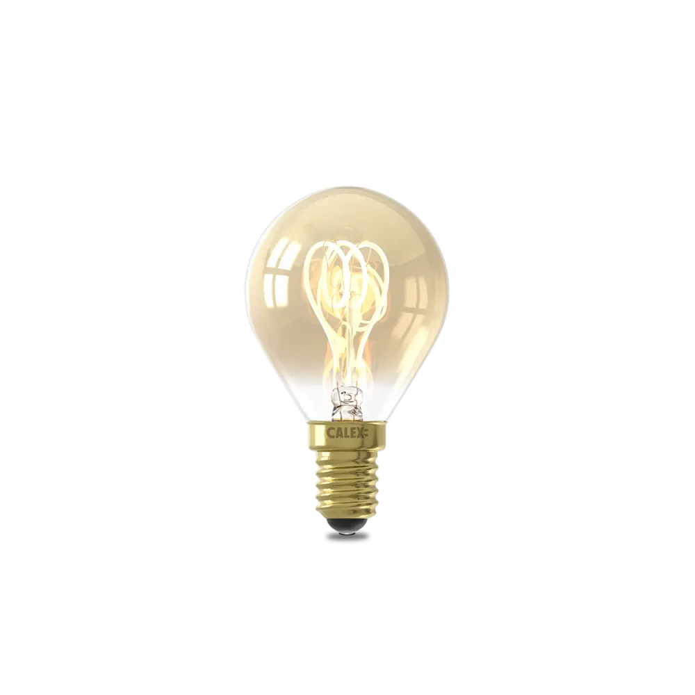 Calex Spiraal Filament LED Lamp - E14 - P45 - Goud