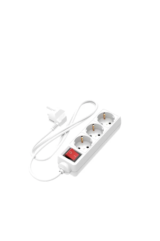 Calex Stekkerdoos - 3-voudig - Schakelaar - Wit - 1.4m kabel
