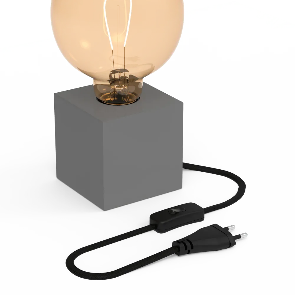 Calex TafelLamp Vierkant - E27 - Grijs - Excl. Lichtbron