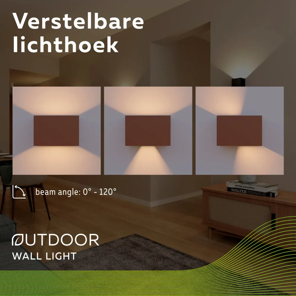 Calex Venice LED Wandlamp - Up & Down - Roest