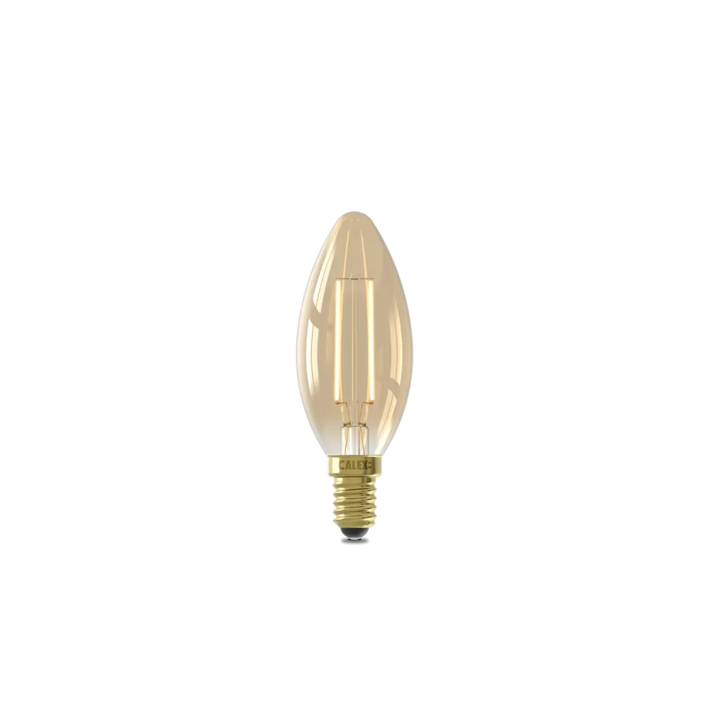 Calex Warm Filament LED Lamp - E14 - B35 - Goud