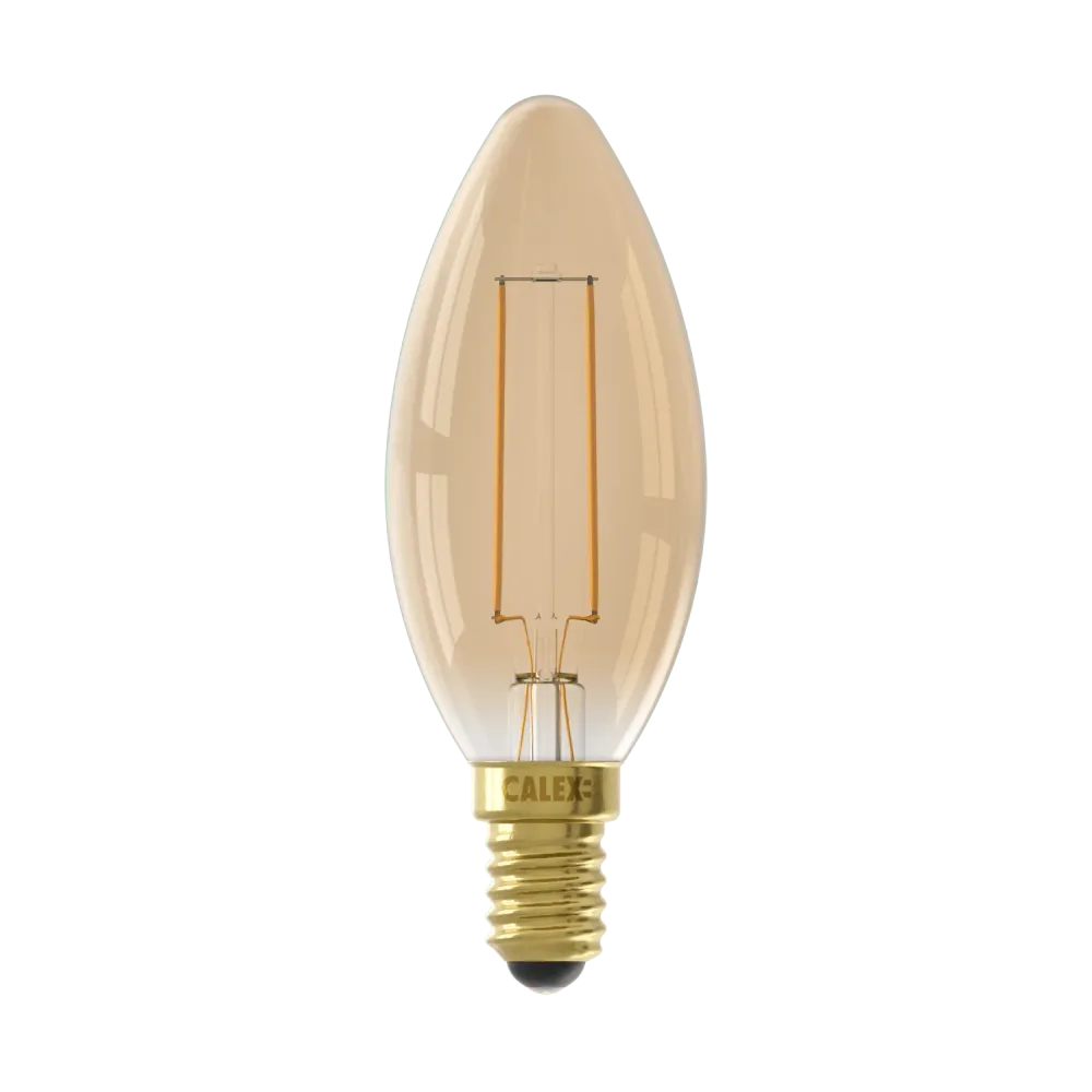 Calex Warm Filament LED Lamp - E14 - B35 - Goud
