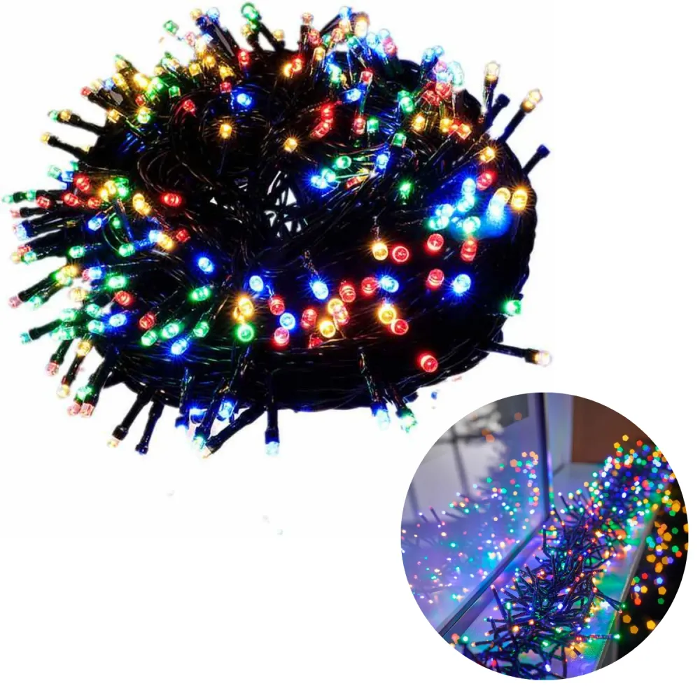 Cheqo® Kerstboomverlichting - Clusterverlichting - Kerstlampjes - Led Verlichting - Kerstverlichting voor Binnen en Buiten...