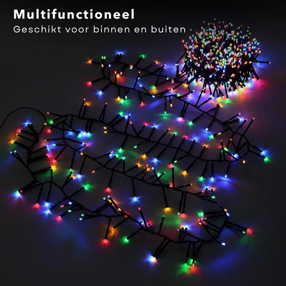 Cheqo® Kerstboomverlichting - Clusterverlichting - Kerstlampjes - Led Verlichting - Kerstverlichting voor Binnen en Buiten...