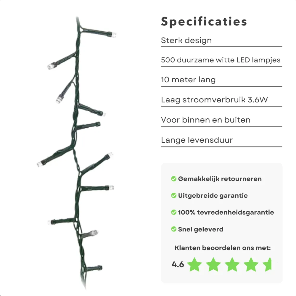 Cheqo® Kerstboomverlichting - Micro Clusterverlichting - Kerstlampjes - Led Verlichting - Kerstverlichting voor Binnen en...
