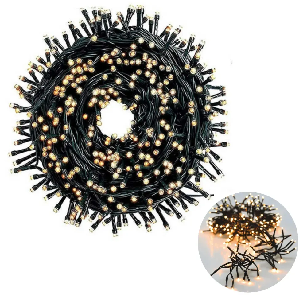 Cheqo® Koppelbare Kerstboomverlichting - Clusterverlichting - Kerstlampjes - Led Verlichting - Kerstverlichting voor Binne...