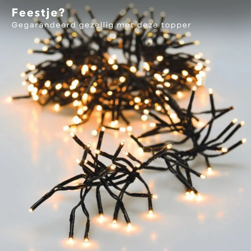 Cheqo® Koppelbare Kerstboomverlichting - Clusterverlichting - Kerstlampjes - Led Verlichting - Kerstverlichting voor Binne...