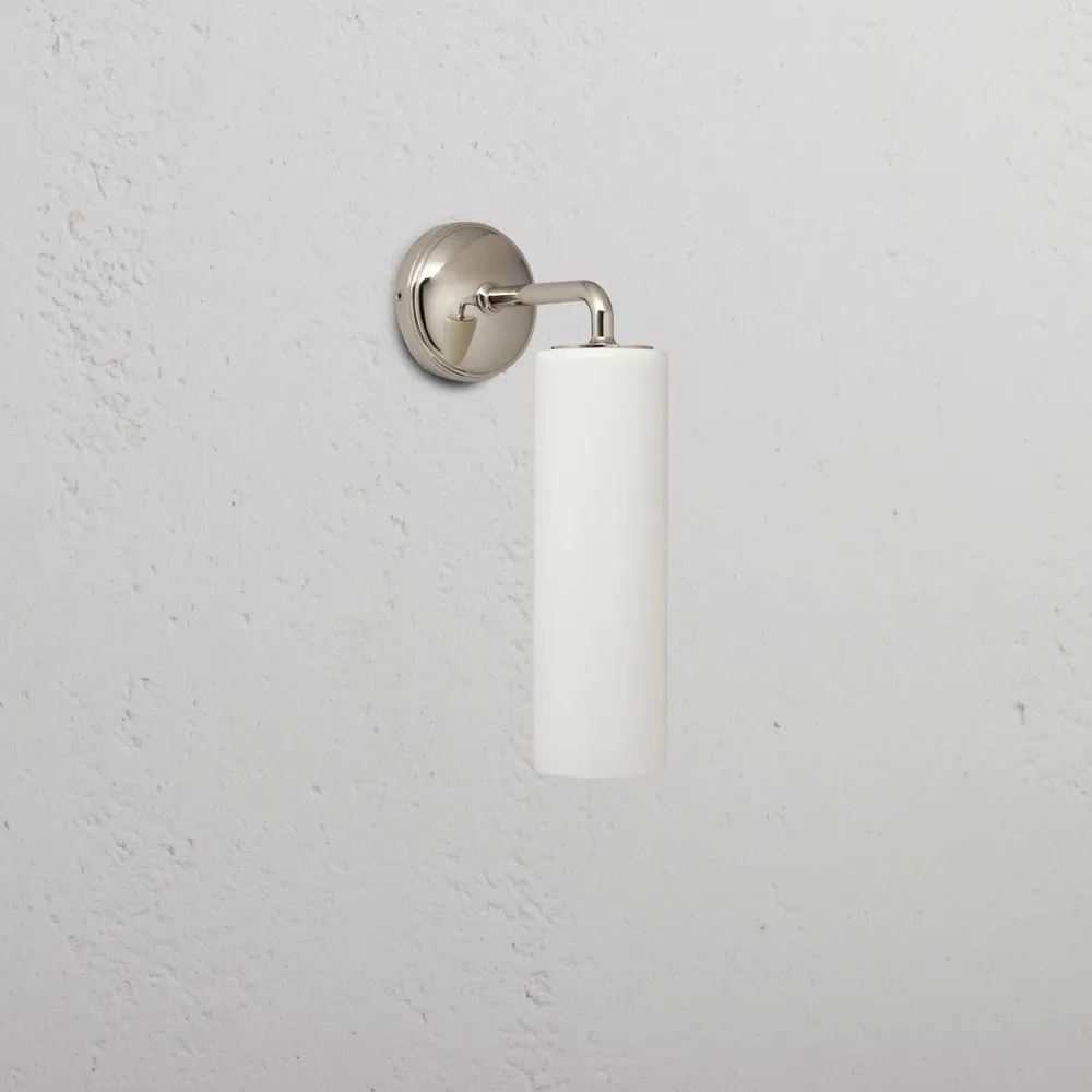 Claremont Kleine Wandlamp Fijn Porselein - Gepolijst Nikkel