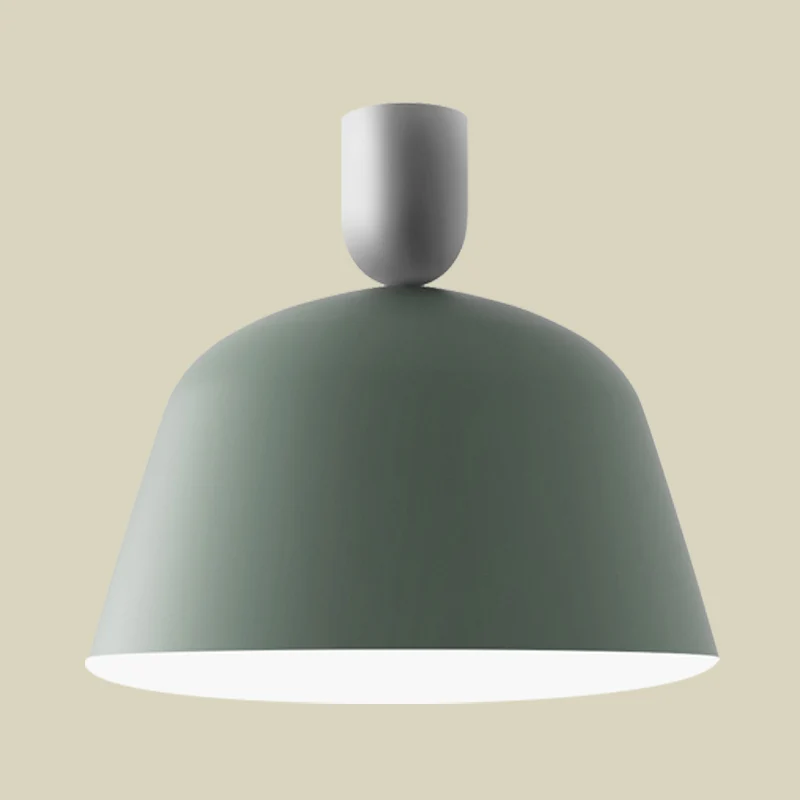 10"/12" breed 1 lichte slaapkamer semi-inbouw Macaron groene afwerking plafondlamp armatuur met kom ijzeren kap Clearhalo