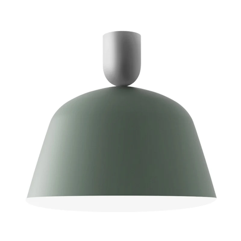 10"/12" breed 1 lichte slaapkamer semi-inbouw Macaron groene afwerking plafondlamp armatuur met kom ijzeren kap Clearhalo