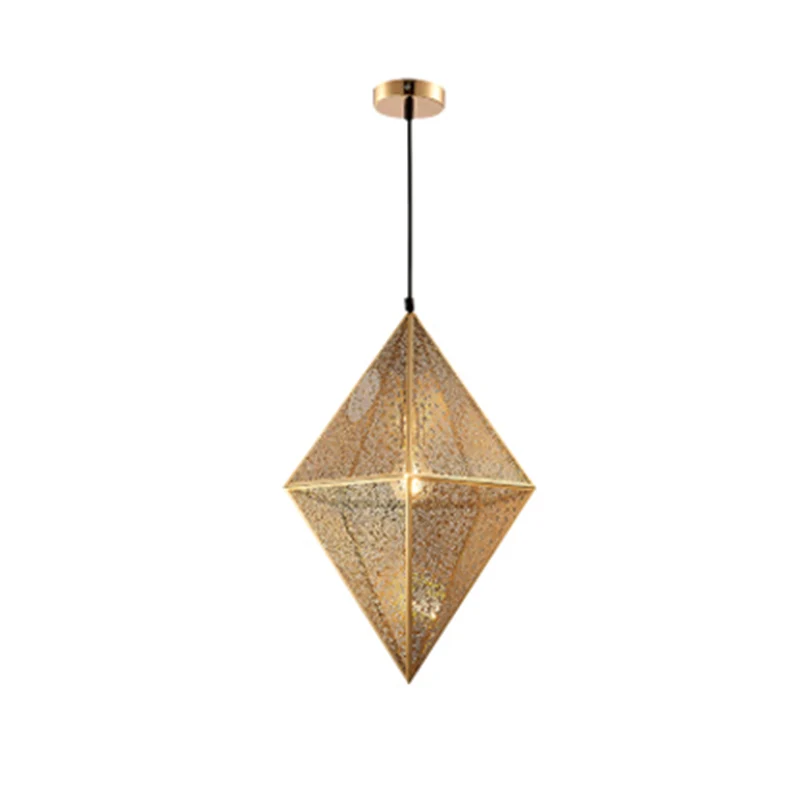 10"/14" W diamanten plafondverlichting postmodern metaal 1 licht goud/rosé goud hangende plafondlamp met gaaskooi Clearhalo