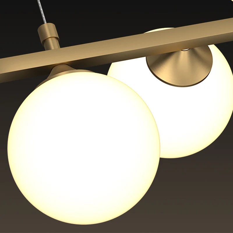 11-lichts restaurant-eilandlamp, postmoderne hanglamp met bolvormige witte glazen kap Clearhalo