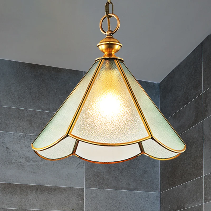 12"/16" breed 1 lamp kegel hanglamp eenvoudige stijl messing matglas hanglamp armatuur Clearhalo