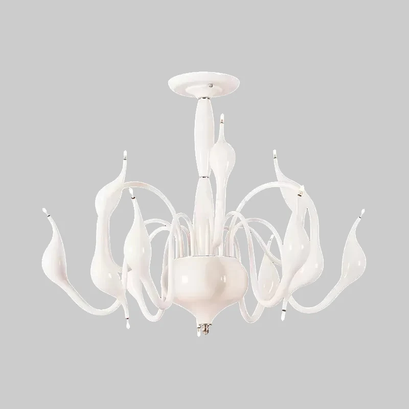 12/18 lichten woonkamer plafondkroonluchter met zwaan acryl kap witte ophanging hanger Clearhalo