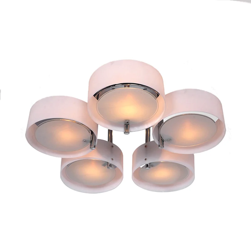 1/2/3 lichten woonkamer semi-inbouw plafondlamp met trommel acryl schaduw zilveren plafondlamp Clearhalo