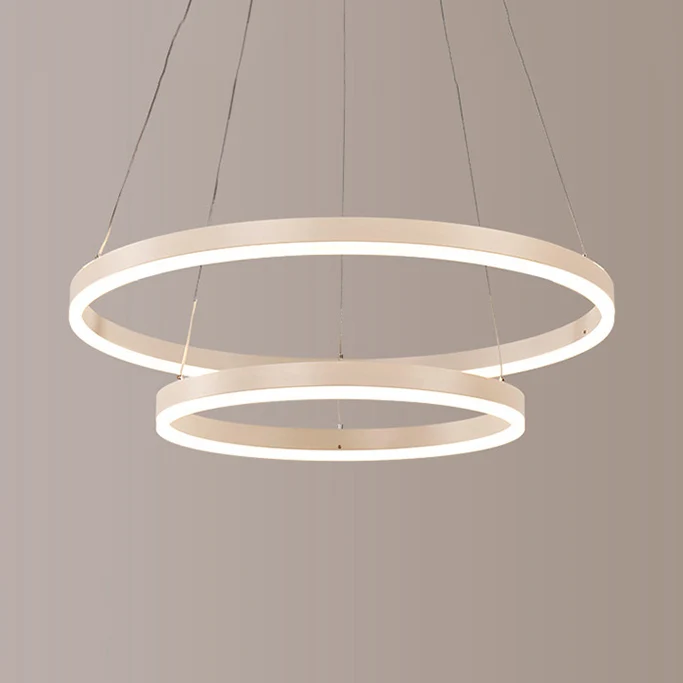 1/2/3-lichts woonkamer kroonluchter hanger met ring acryl kap bruin/zwart/wit plafondlamp warm/wit/natuurlijk licht Clearhalo