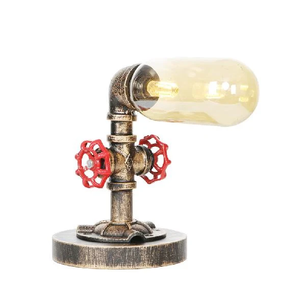 1/2/4-licht capsule/globe bureaulamp industriële helder/amber glazen tafellamp voor woonkamer antiek messing Clearhalo