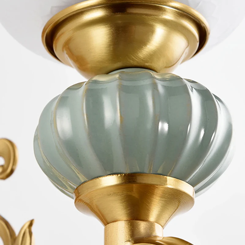 1/2-kops wandlamp met belkap opaalglas moderne stijlvolle woonkamer gouden wandkandelaarlamp Clearhalo