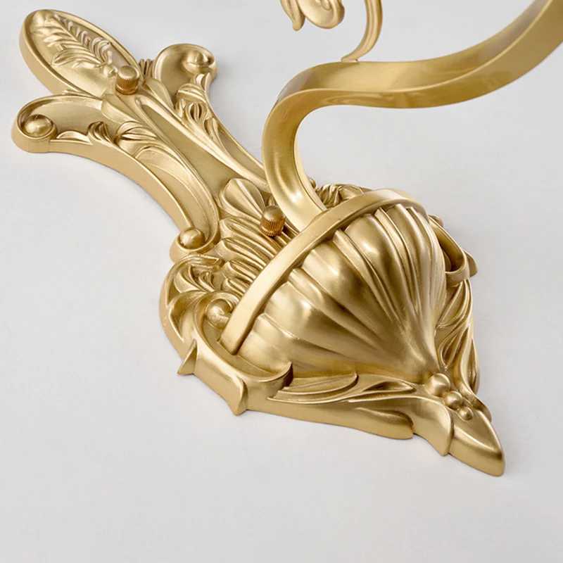 1/2-kops wandlamp met belkap opaalglas moderne stijlvolle woonkamer gouden wandkandelaarlamp Clearhalo