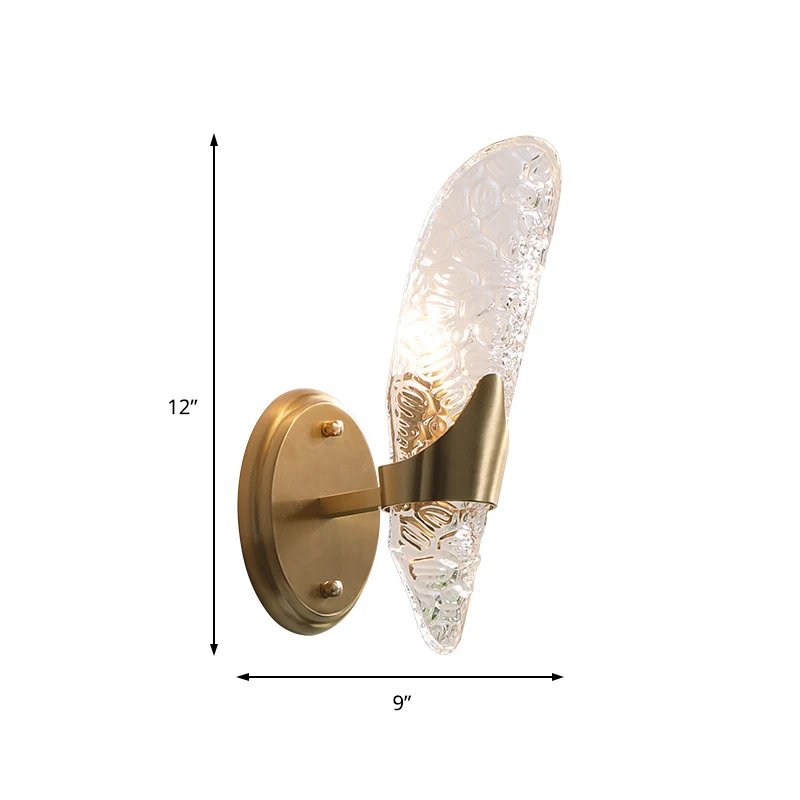 1/2-lampen zichtbare wandverlichting eigentijds getextureerd glas schanslicht messing voor eetkamer Clearhalo