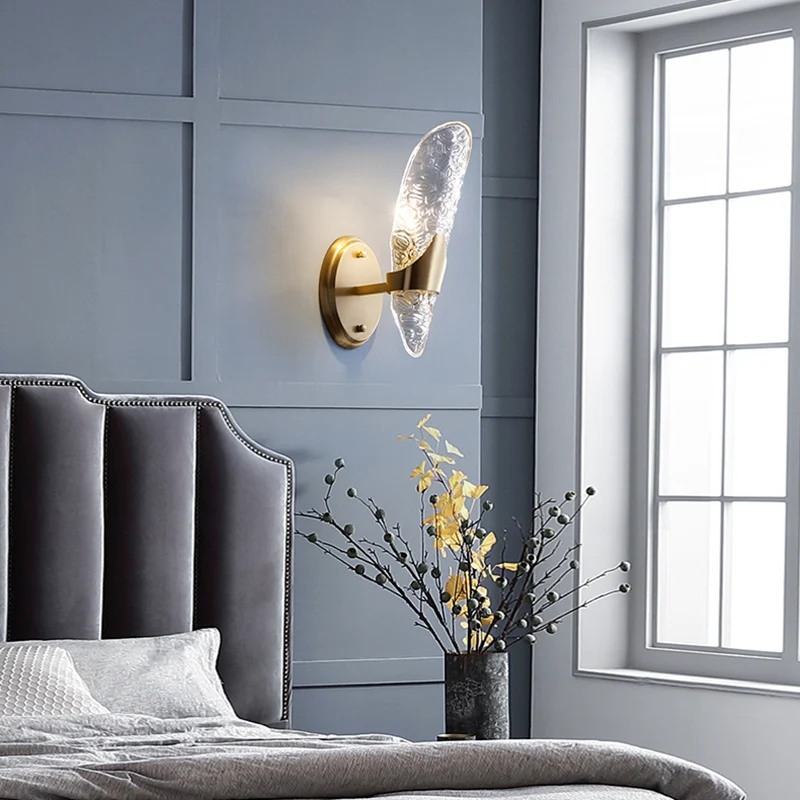 1/2-lampen zichtbare wandverlichting eigentijds getextureerd glas schanslicht messing voor eetkamer Clearhalo