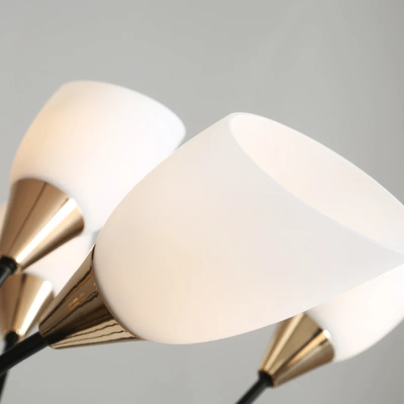 12-lichts plafondlamp traditionele ovale matglazen hangende kroonluchter zwart voor woonkamer Clearhalo