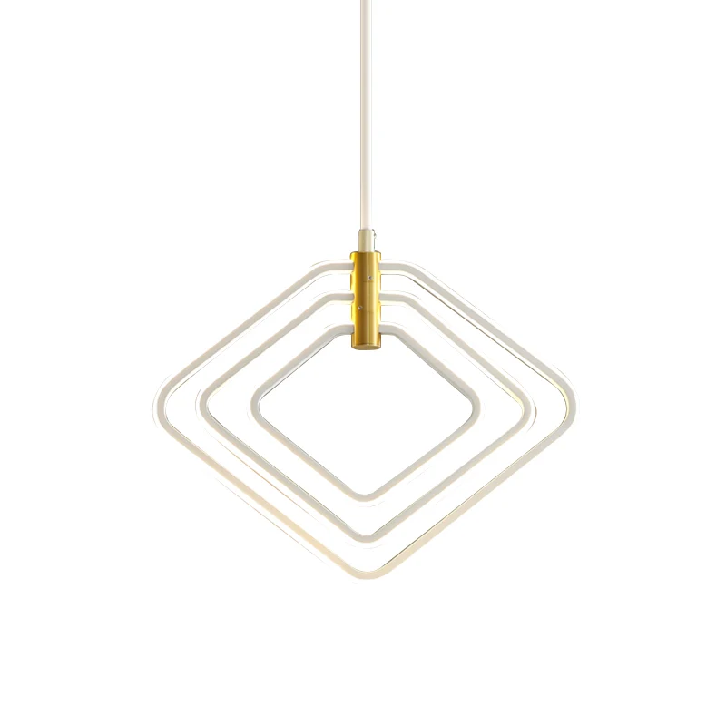 13"/16" W Rhombus Kroonluchter Lamp Modernisme Metalen Eetkamer LED Plafond Hanglamp zwart/wit Clearhalo