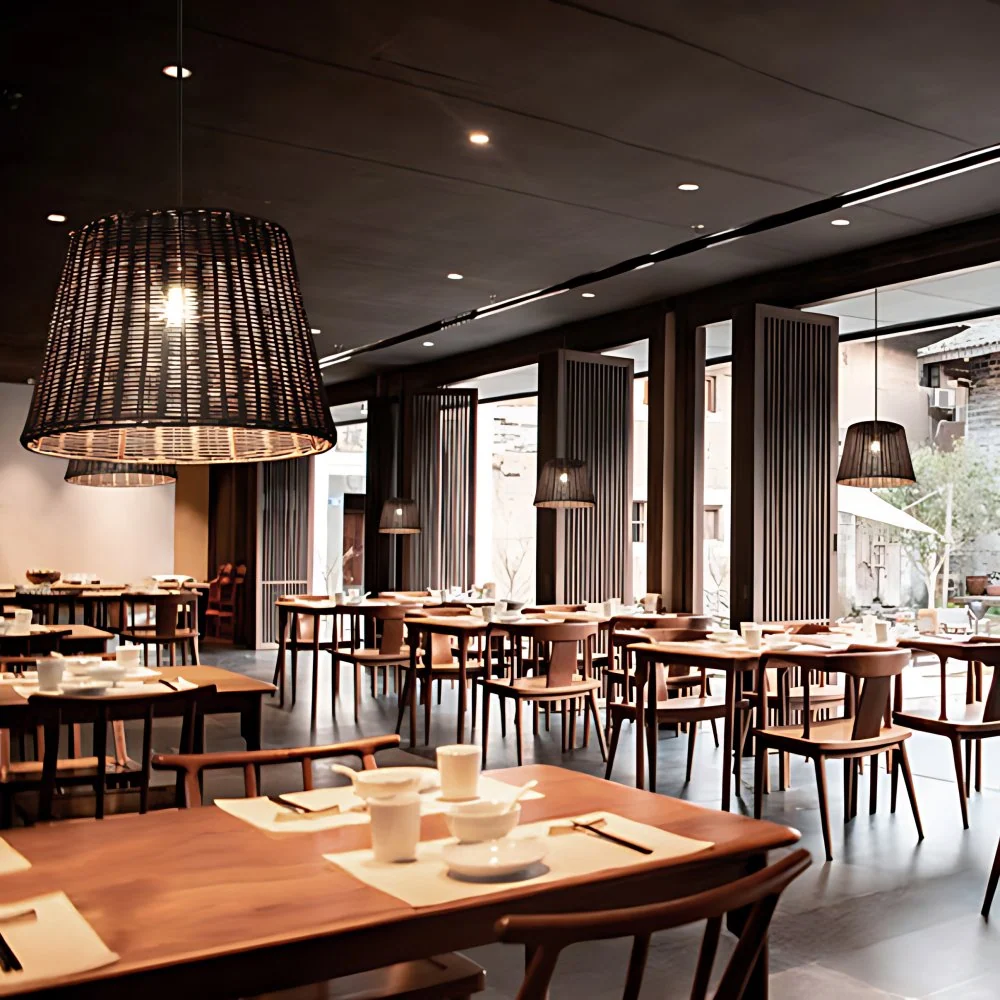 1/3-koppige restauranthanglamp met kegelrotankap Landelijke stijlvolle bruine hanglamp Clearhalo