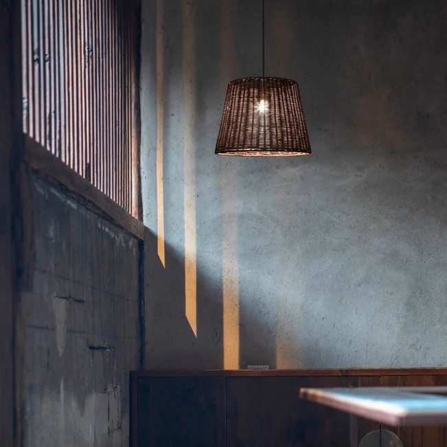 1/3-koppige restauranthanglamp met kegelrotankap Landelijke stijlvolle bruine hanglamp Clearhalo