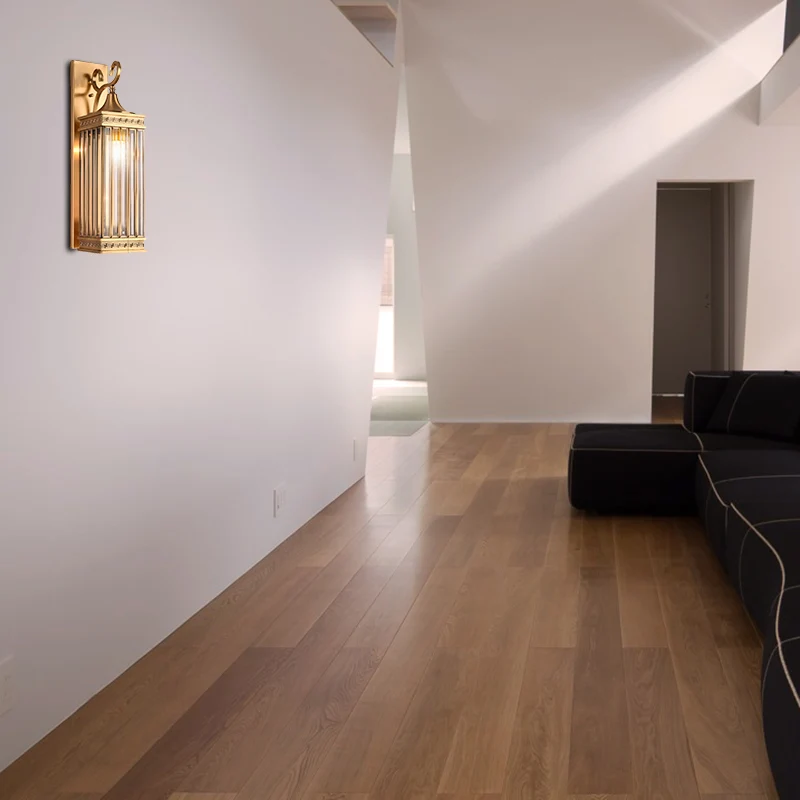 1/3-kops rechthoekige schans lichtarmatuur traditionele messing metalen wandlamp schans voor foyer, 18 "/24,5" H Clearhalo
