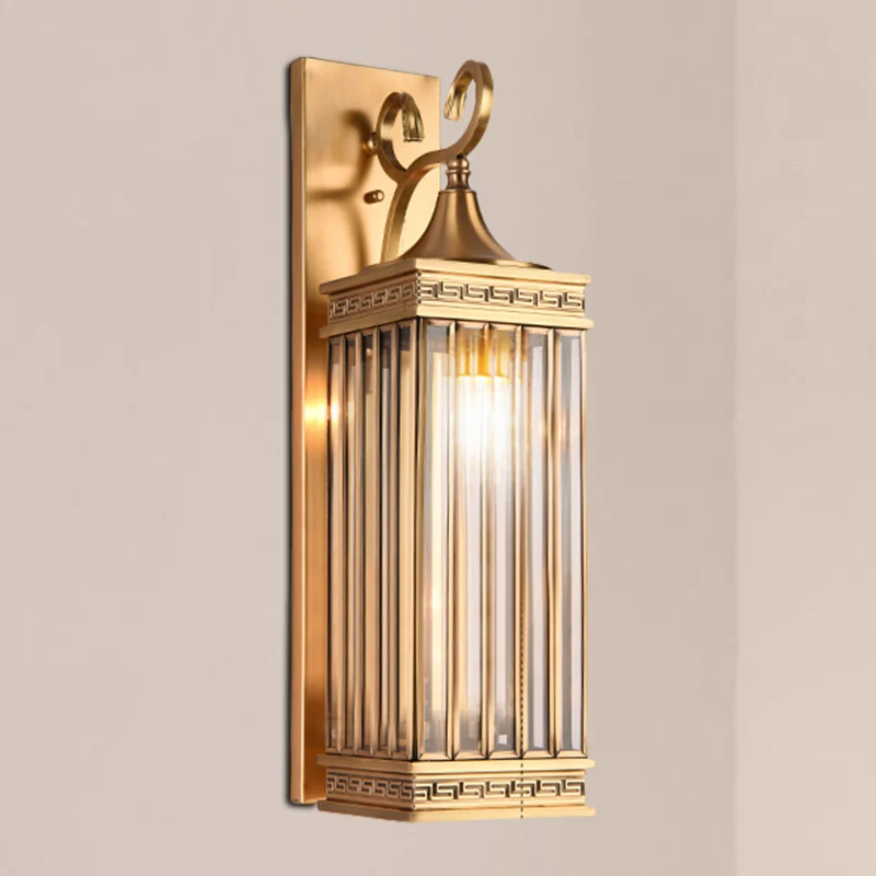 1/3-kops rechthoekige schans lichtarmatuur traditionele messing metalen wandlamp schans voor foyer, 18 "/24,5" H Clearhalo