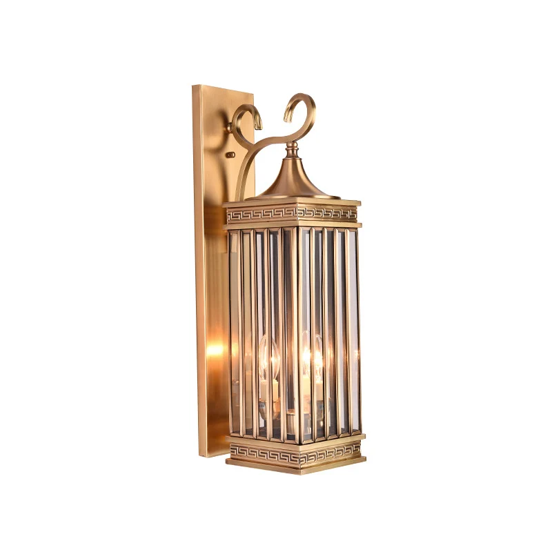 1/3-kops rechthoekige schans lichtarmatuur traditionele messing metalen wandlamp schans voor foyer, 18 "/24,5" H Clearhalo