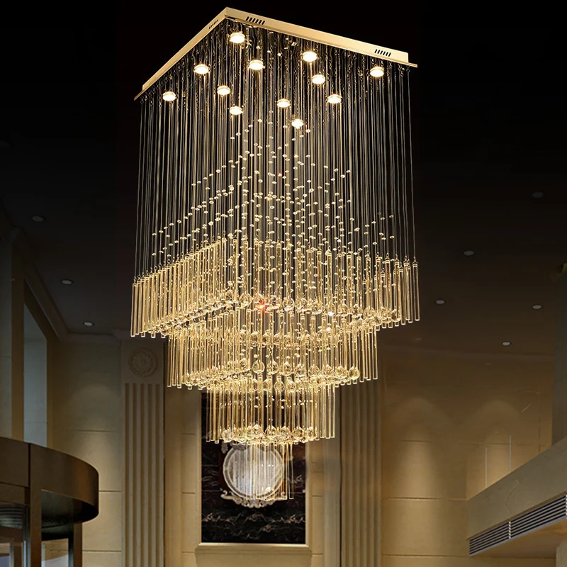 13-lichts kristallen hanglamp hedendaagse zilveren bollen en staven trap LED-cluster hanglamp Clearhalo