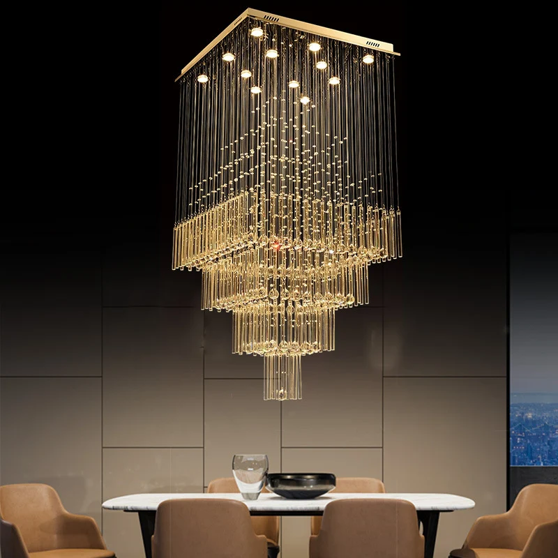 13-lichts kristallen hanglamp hedendaagse zilveren bollen en staven trap LED-cluster hanglamp Clearhalo