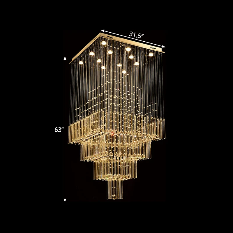 13-lichts kristallen hanglamp hedendaagse zilveren bollen en staven trap LED-cluster hanglamp Clearhalo