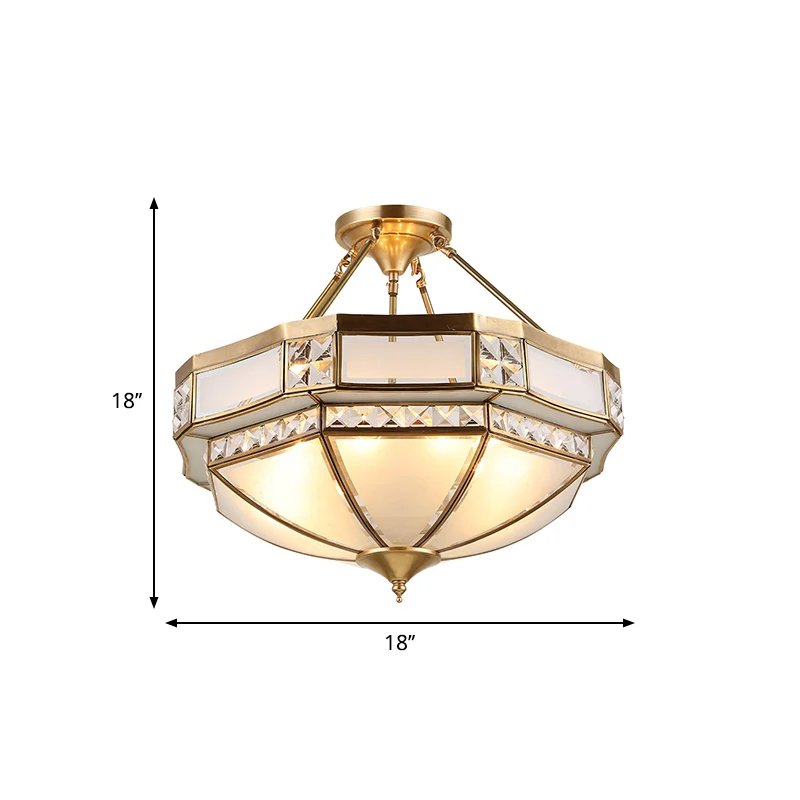 14"/18"/21,5" brede 3/4/6 lampen woonkamer plafondmontage armatuur klassiek goud semi-inbouw met gefacetteerde opaal glaze...