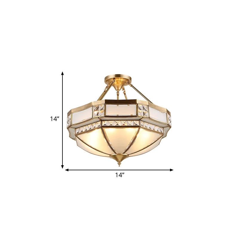 14"/18"/21,5" brede 3/4/6 lampen woonkamer plafondmontage armatuur klassiek goud semi-inbouw met gefacetteerde opaal glaze...