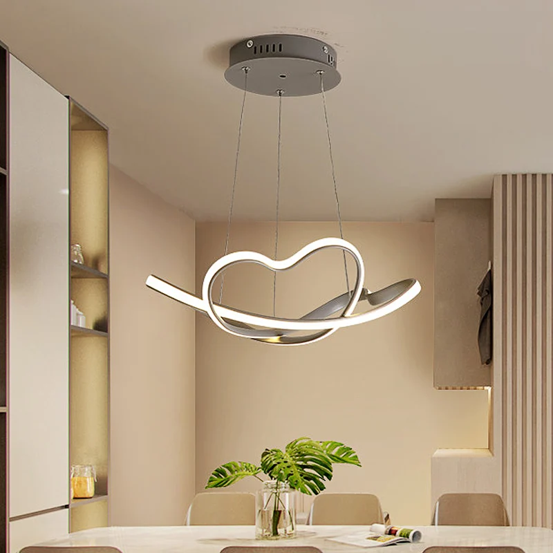 16"/19,5" brede grijze gedraaide kroonluchterlamp modernistische led acryl led hanglampset wit/warm licht Clearhalo