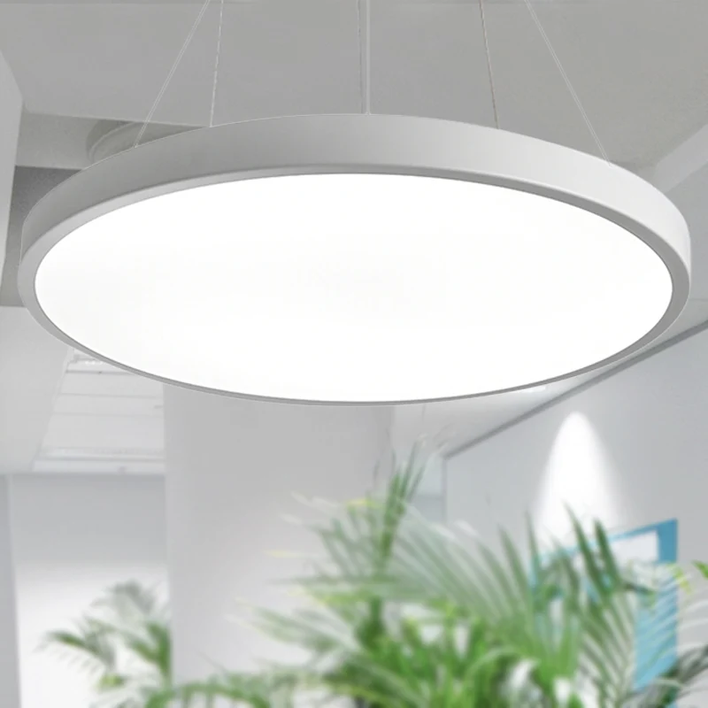 16"/19,5" brede plaat hanglamp moderne metalen led witte plafond hanglamp voor kantoor wit licht / afstandsbediening trapl...