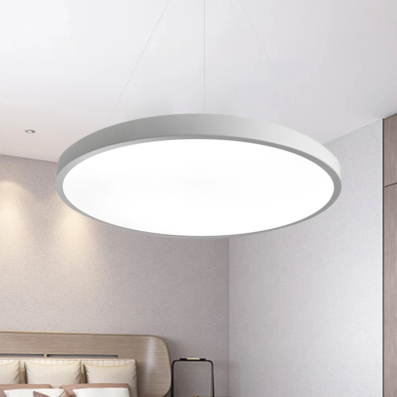 16"/19,5" brede plaat hanglamp moderne metalen led witte plafond hanglamp voor kantoor wit licht / afstandsbediening trapl...
