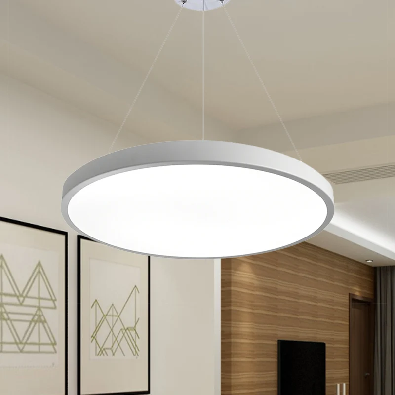 16"/19,5" brede plaat hanglamp moderne metalen led witte plafond hanglamp voor kantoor wit licht / afstandsbediening trapl...