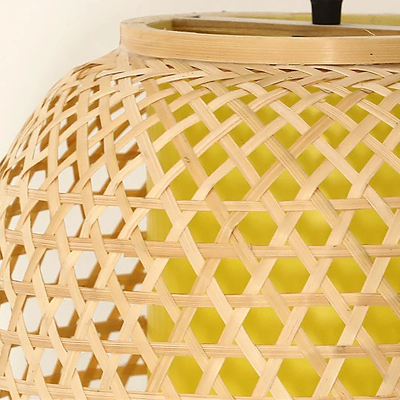 16“/19,5” Hoogte Azië Lantaarn Hangende Hanglamp Bamboe 1 Licht Eetkamer Plafondlamp Beige Clearhalo
