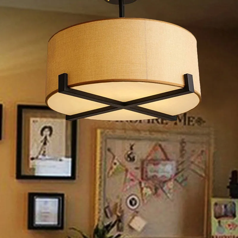 16"/19,5"/23,5" Dia Drum Plafondlamp Minimalistische Stof 5 Lichten Beige Inbouwlamp Clearhalo