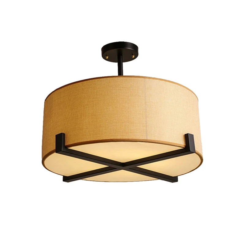 16"/19,5"/23,5" Dia Drum Plafondlamp Minimalistische Stof 5 Lichten Beige Inbouwlamp Clearhalo