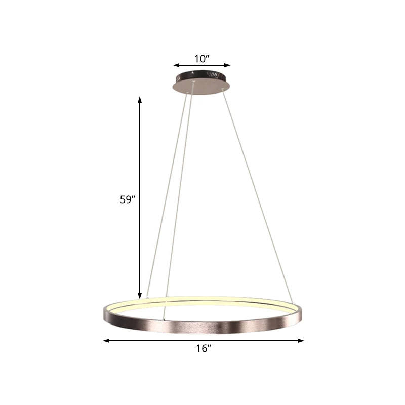 16"/23,5"/31,5" dia moderne LED kroonluchter licht met acryl schaduw bruine ring plafondlamp warm/wit/natuurlijk licht Cle...