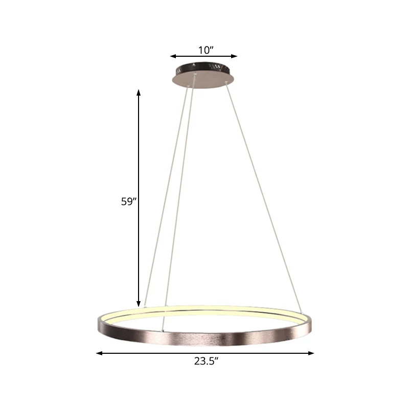 16"/23,5"/31,5" dia moderne LED kroonluchter licht met acryl schaduw bruine ring plafondlamp warm/wit/natuurlijk licht Cle...
