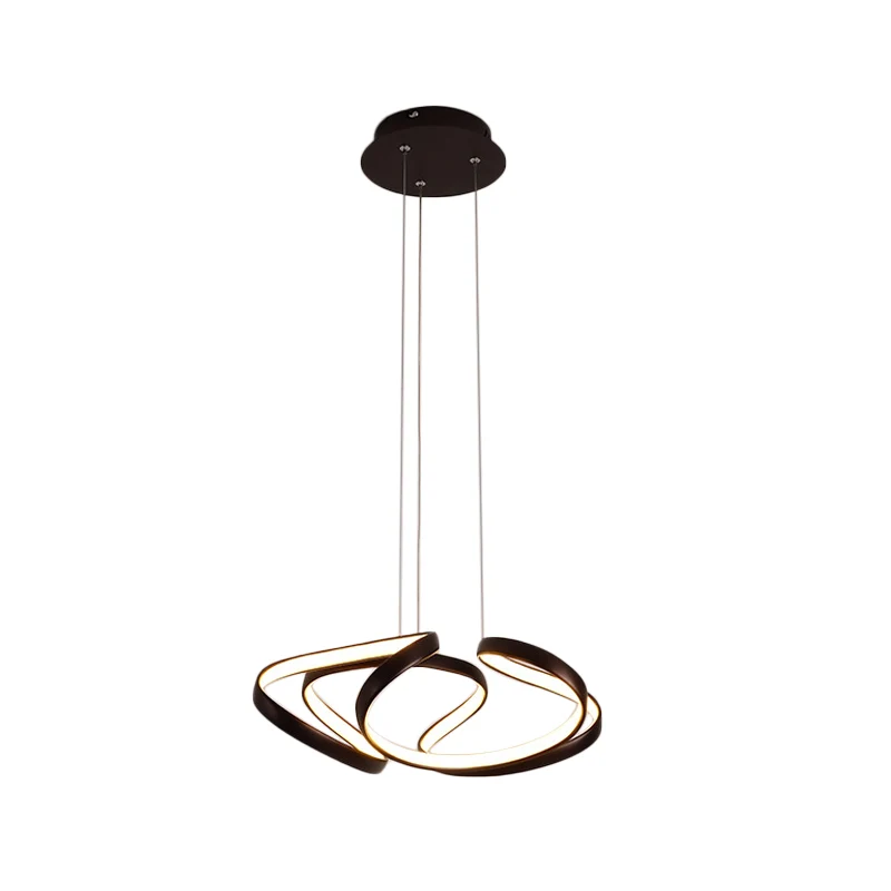 18"/19,5" W minimalistische LED-hanglamp acryl goud/koffie naadloze rondingen kroonluchter hanglamp warm/wit licht Clearhalo