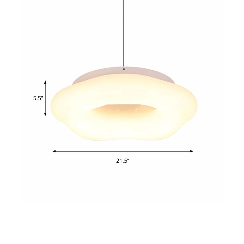 18"/21,5" brede Cloud Drop hanger acryl LED witte hangende plafondlamp voor woonkamer Clearhalo