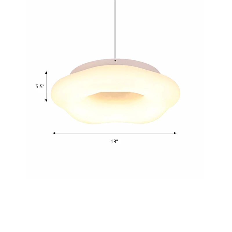 18"/21,5" brede Cloud Drop hanger acryl LED witte hangende plafondlamp voor woonkamer Clearhalo